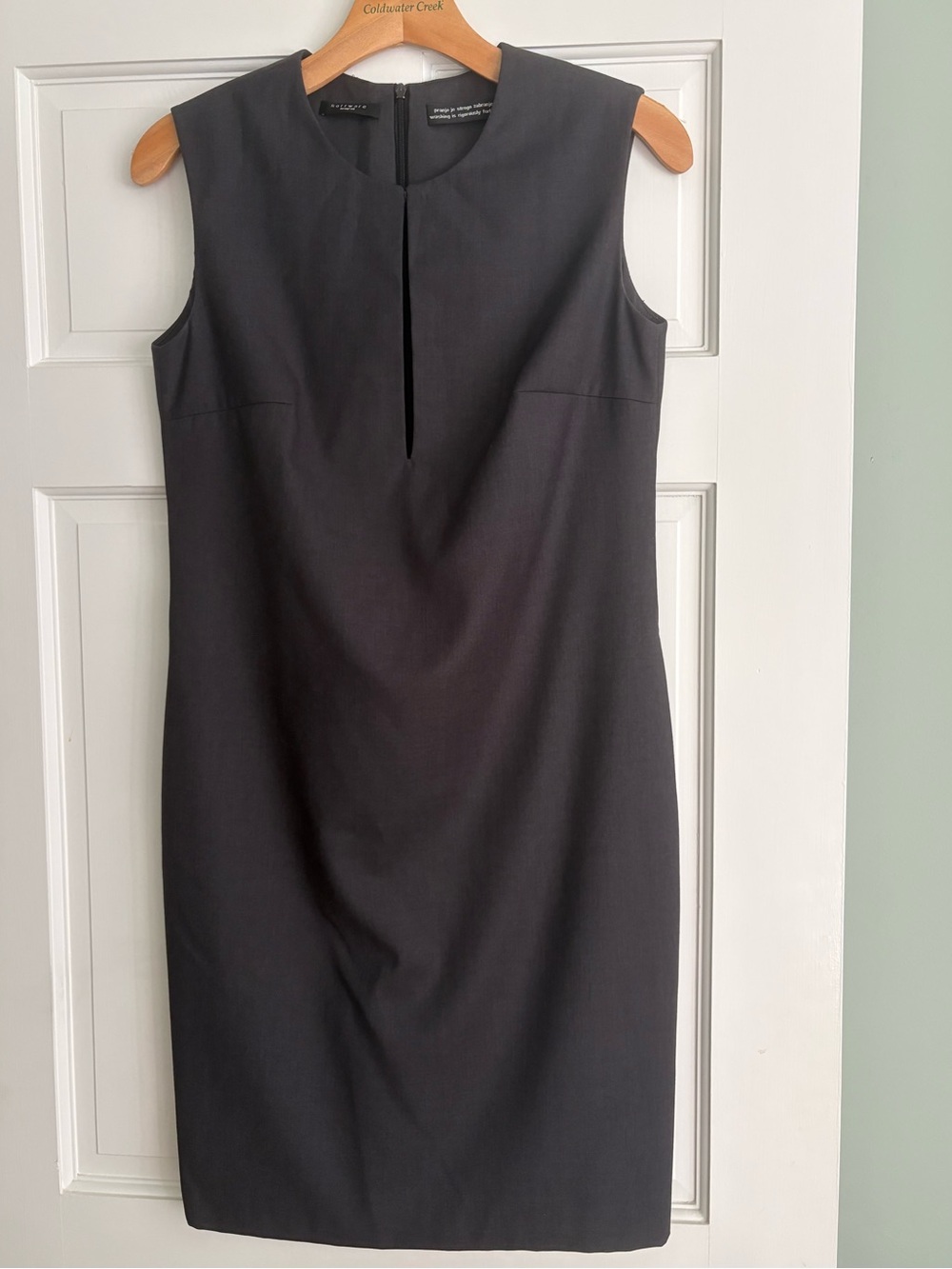 software beograd Charcoal Grey Shift Dress Keyhole Front